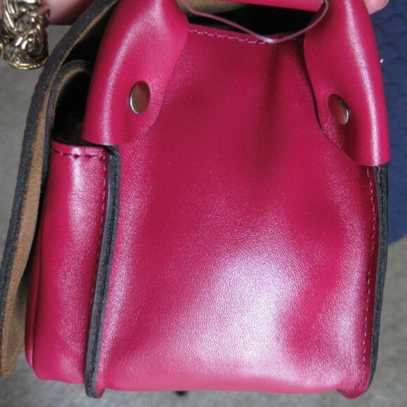 Patricia Nash Amerina Guitar Strap w/Flora studs Leather Cross-body NWT Fuchsia - Picture 13 of 16